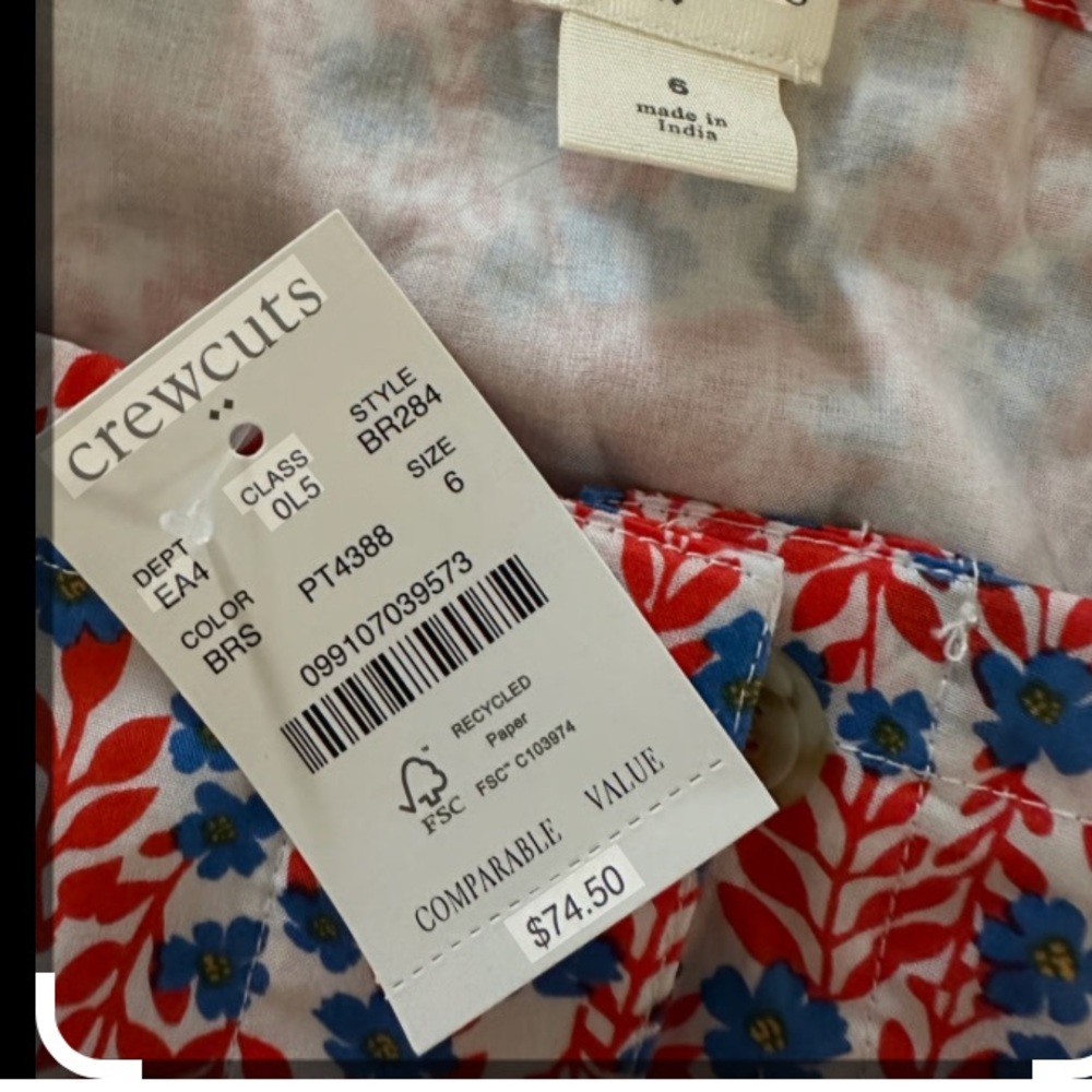 Crewcuts Red and Blue Floral Kids Dress - Picture 6 of 6